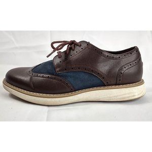 Men's Size 9 NAUTICA Wingdeck Oxford Shoes BROWN & NAVY Wing Tip Fashion Sneaker